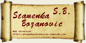 Stamenka Božanović vizit kartica